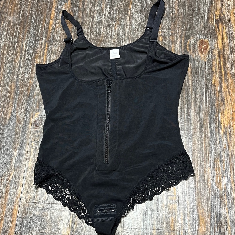 Black Lace Trim Bodysuit